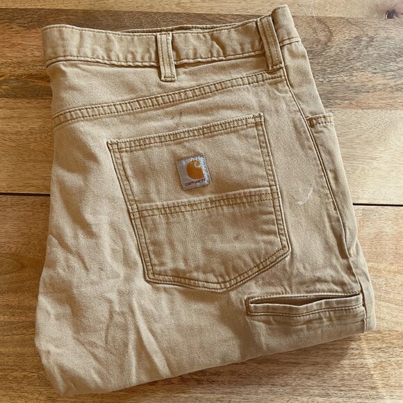 Carhartt - Mens Canvas Light Tan Cargo Workpants - W40 L30 - Picture 1 of 8